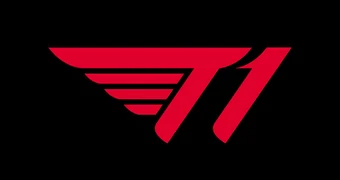 T1 logo black background